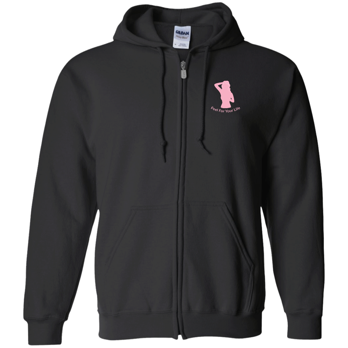 Feel For Your Life Zip Up Hoodie Black