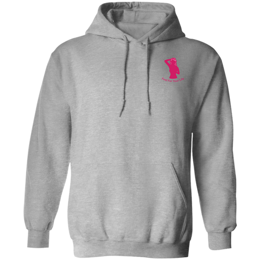 Feel For Your Life Unisex Hoodie Dark Gray w/ Hot Pink Logo Small