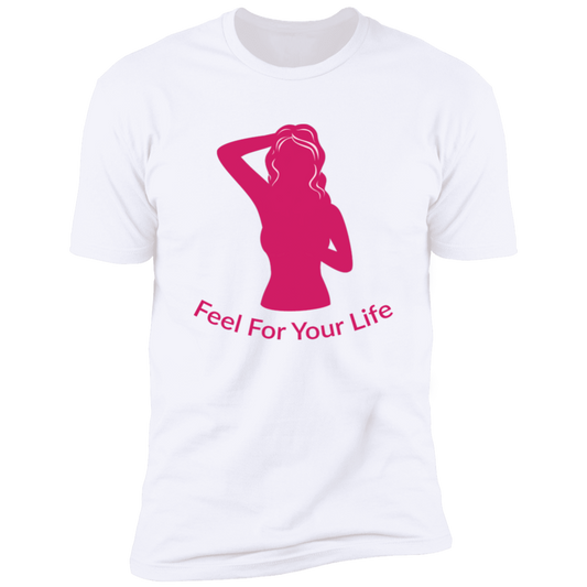 Feel For Your Life Unisex TShirt White Large Logo Pink