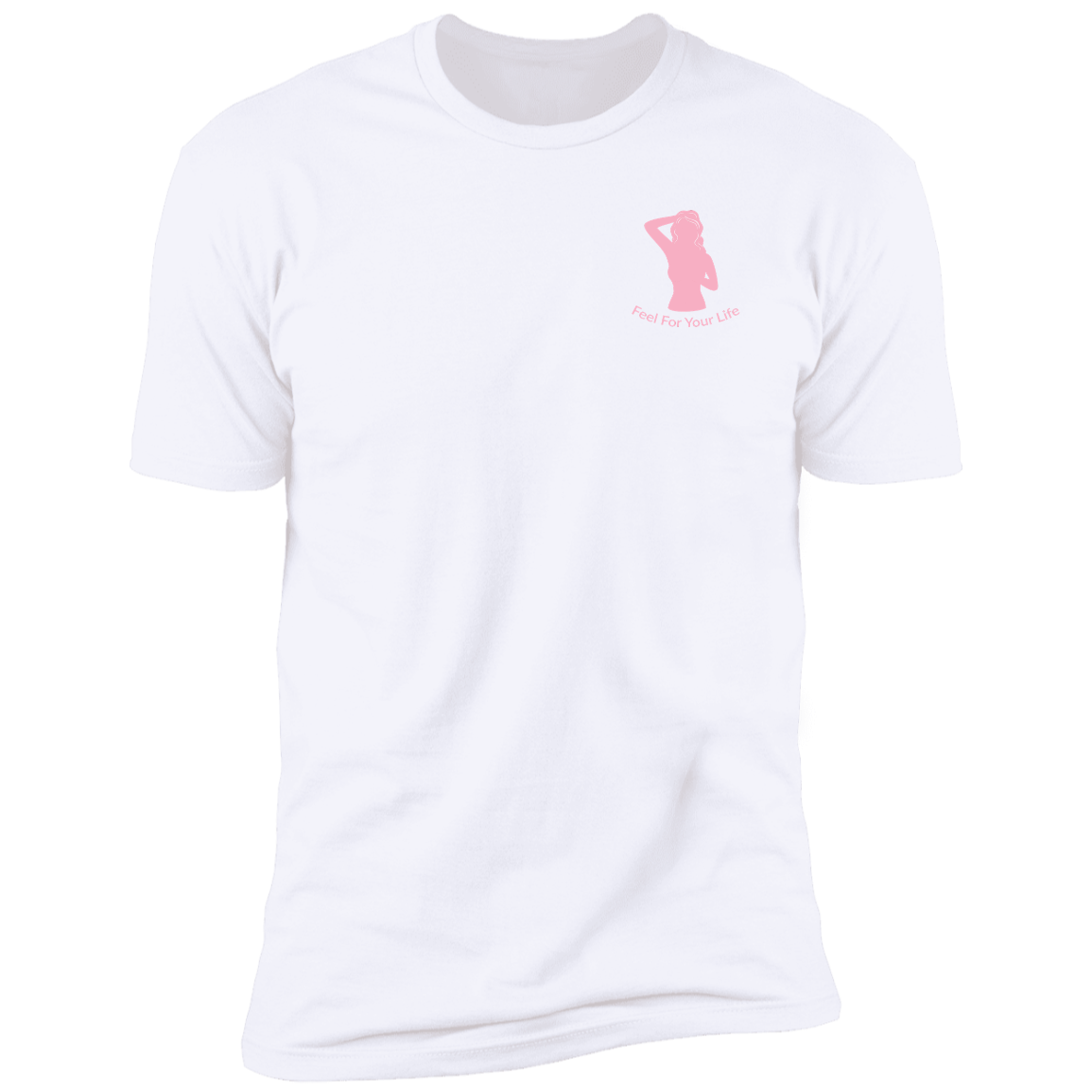 Feel For Your Life Unisex Tshirt Light Gray Small Light Pink Logo