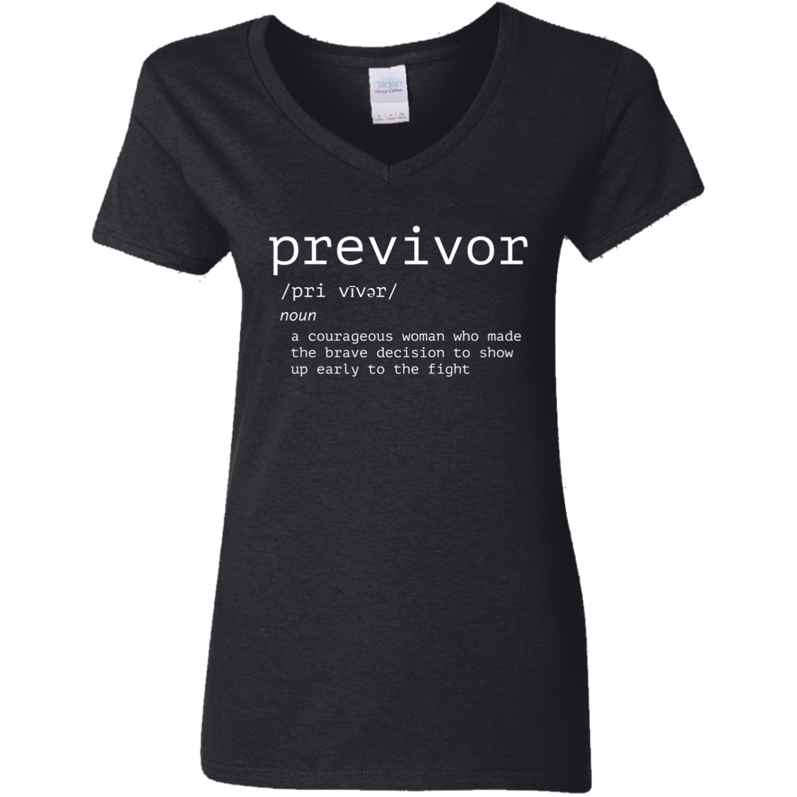 Previvor V-Neck T-Shirt Black