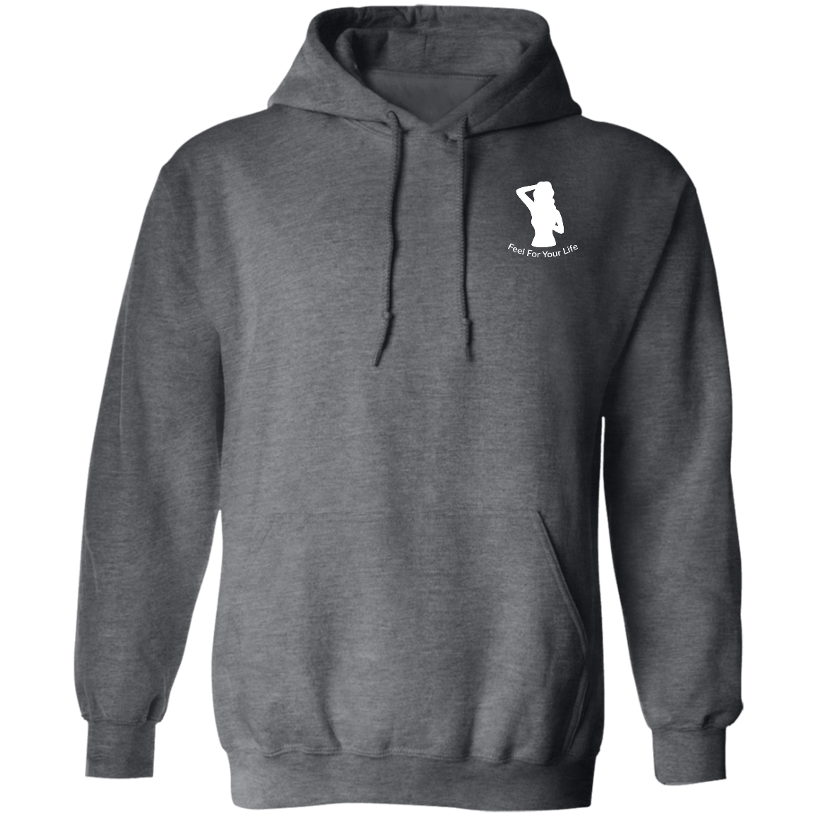 Feel For Your Life Unisex Hoodie Light Gray w/ White Logo Small