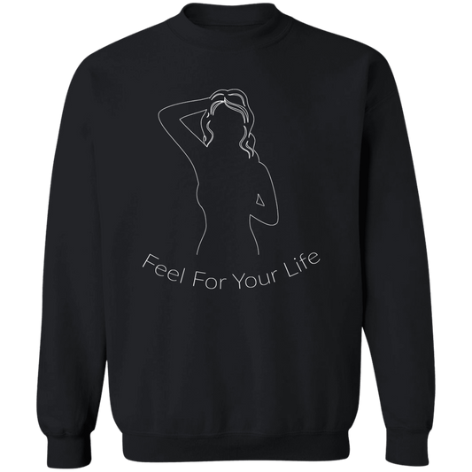 Feel For Your Life Sweatshirt Black Large Logo Outline