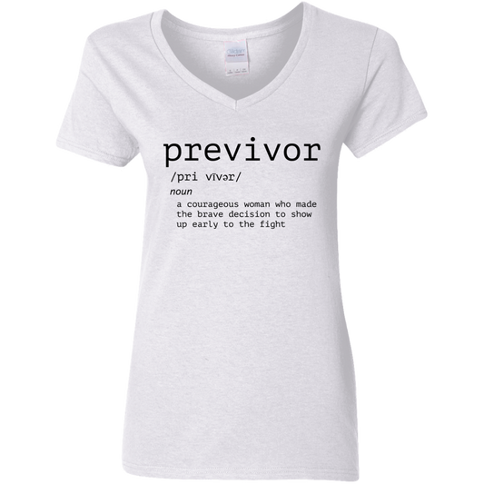 Previvor V-Neck T-Shirt White