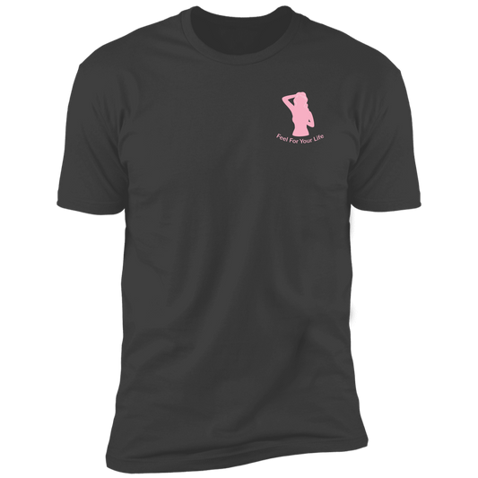Feel For Your Life Unisex Tshirt Black Small Light Pink Logo